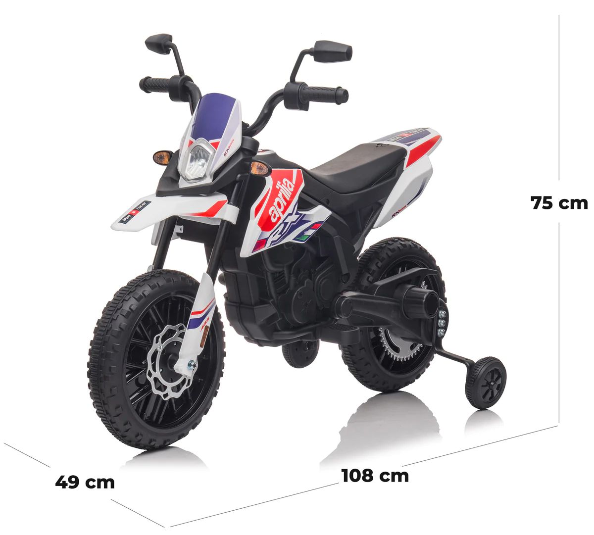 Aprilia Motocross RX125 Moto Elettrica per Bambini 12V con Licenza