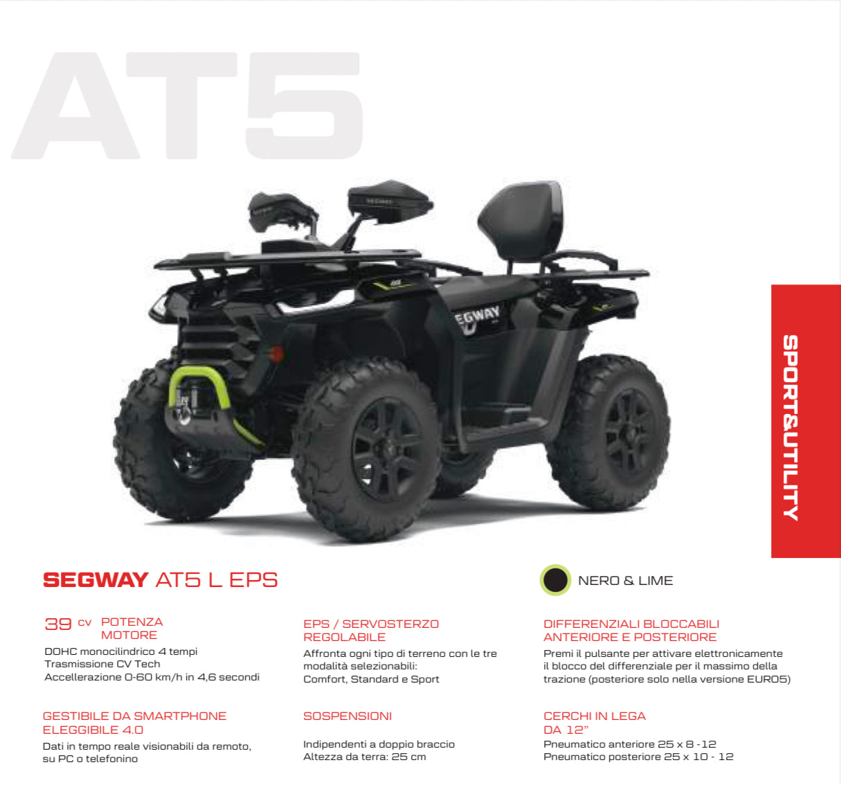 SEGWAY SNARLER AT5 L EPS PASSO LUNGO 499cc EURO 5 4x4  TARGA BIANCA OMOLOGATO X2