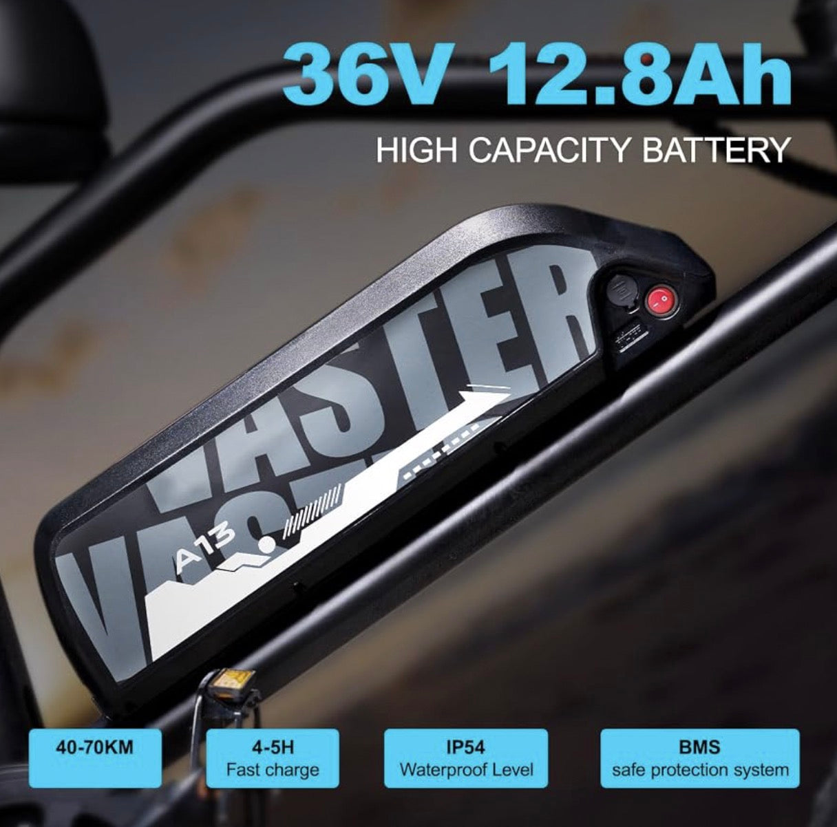 E-Bike Avdleu A13 - Motore 250W - Batteria Rimovibile 36V 12,8Ah - Fat Bike 16