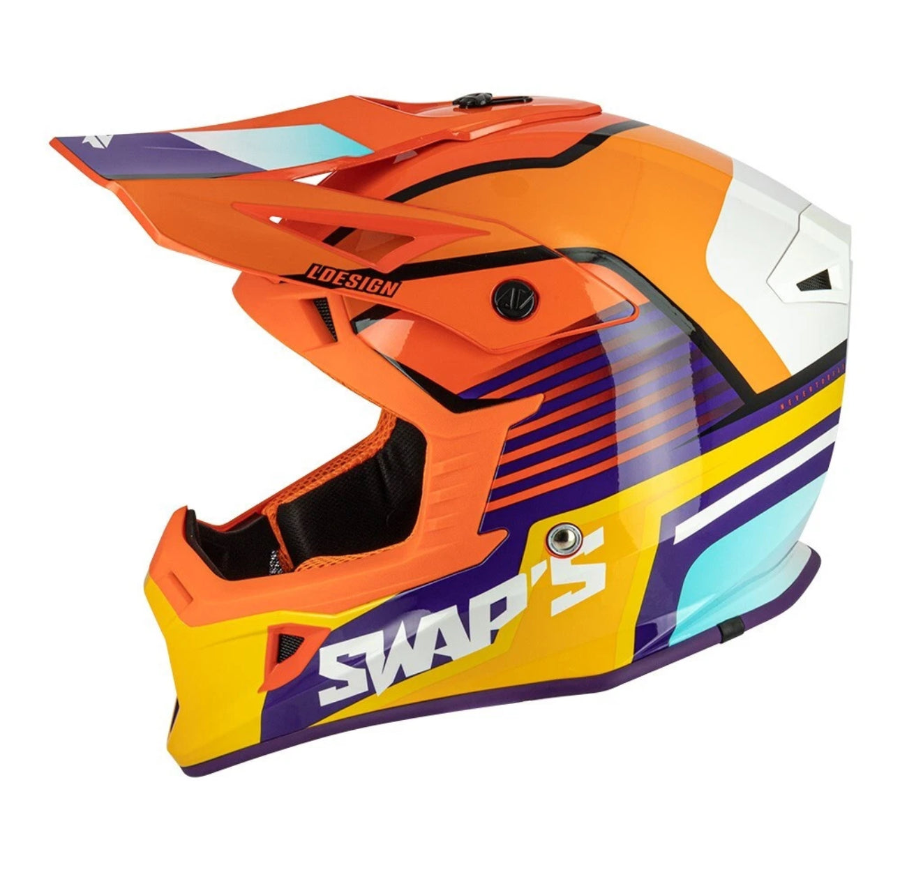 CASCO SWAP'S BLUR S818 ARANCIONE/GIALLO/AZZURRO