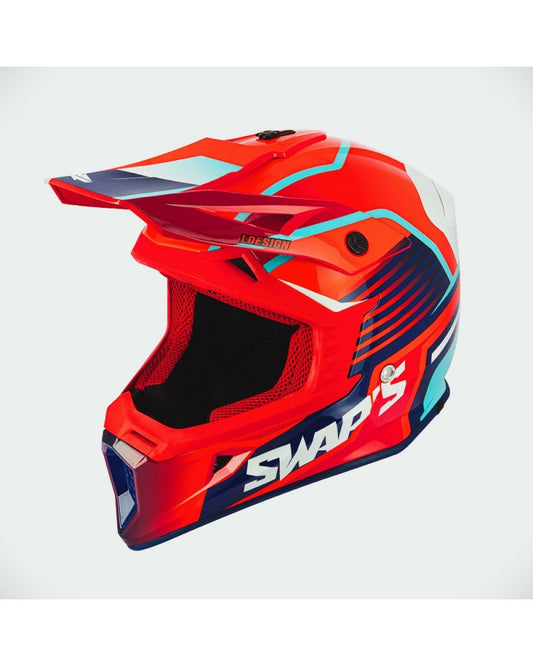 CASCO SWAP'S BLUR S818 ROSSO BLU BIANCO