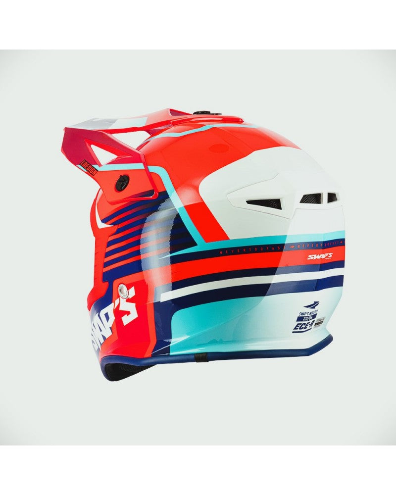 CASCO SWAP'S BLUR S818 ROSSO BLU BIANCO