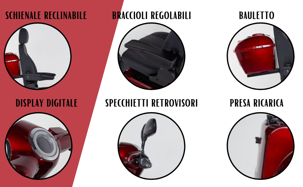 Z-TECH ZT-15-C Trilux Plus – Scooter Elettrico 3 Ruote per Anziani e Disabili