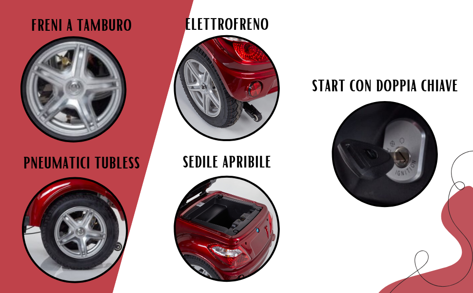 Z-TECH ZT-15-C Trilux Plus – Scooter Elettrico 3 Ruote per Anziani e Disabili