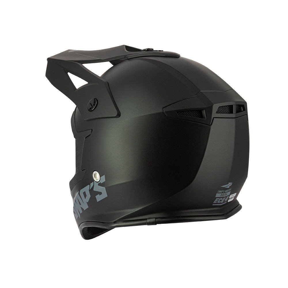 Casco moto Cross Enduro UFO Aries Tourer nero grigio opaco S - HE165S