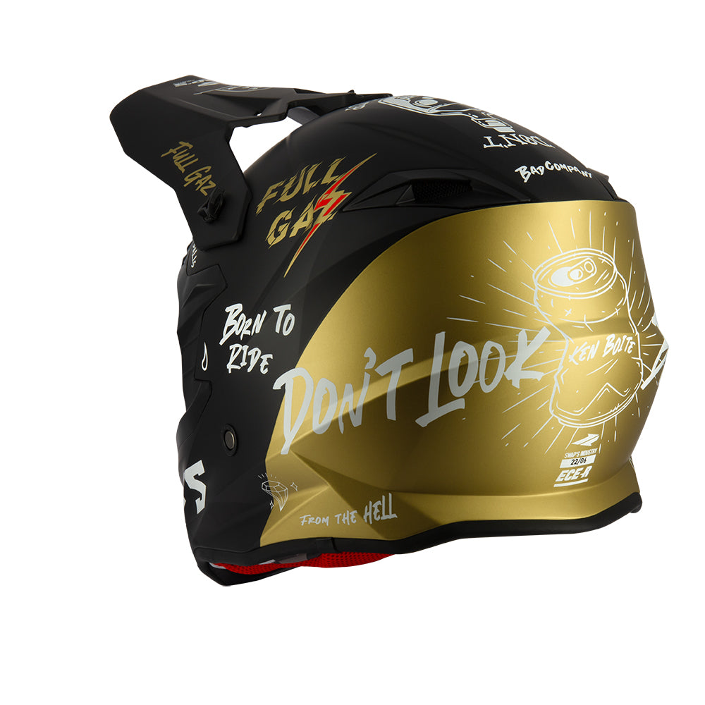 CASCO CROSS SWAP’S BLUR S818 NERO/ORO CON GRAFICHE