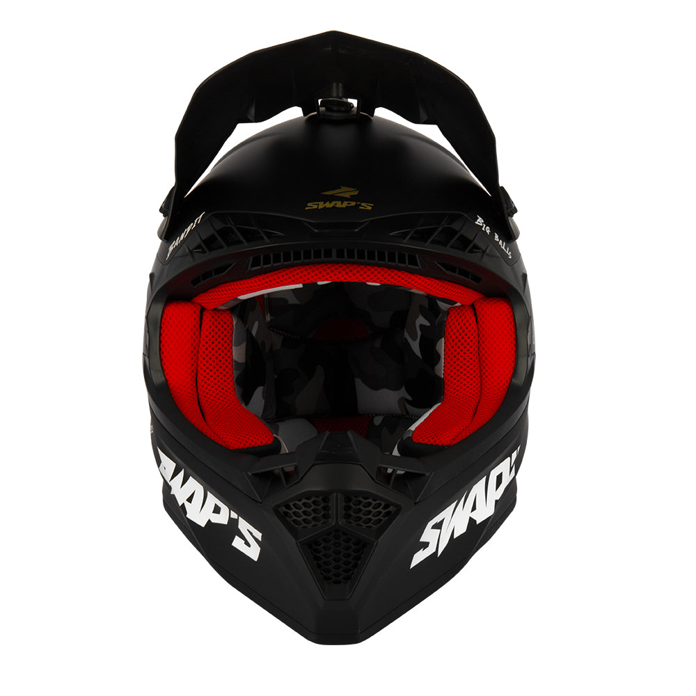 CASCO CROSS SWAP’S BLUR S818 NERO/ORO CON GRAFICHE