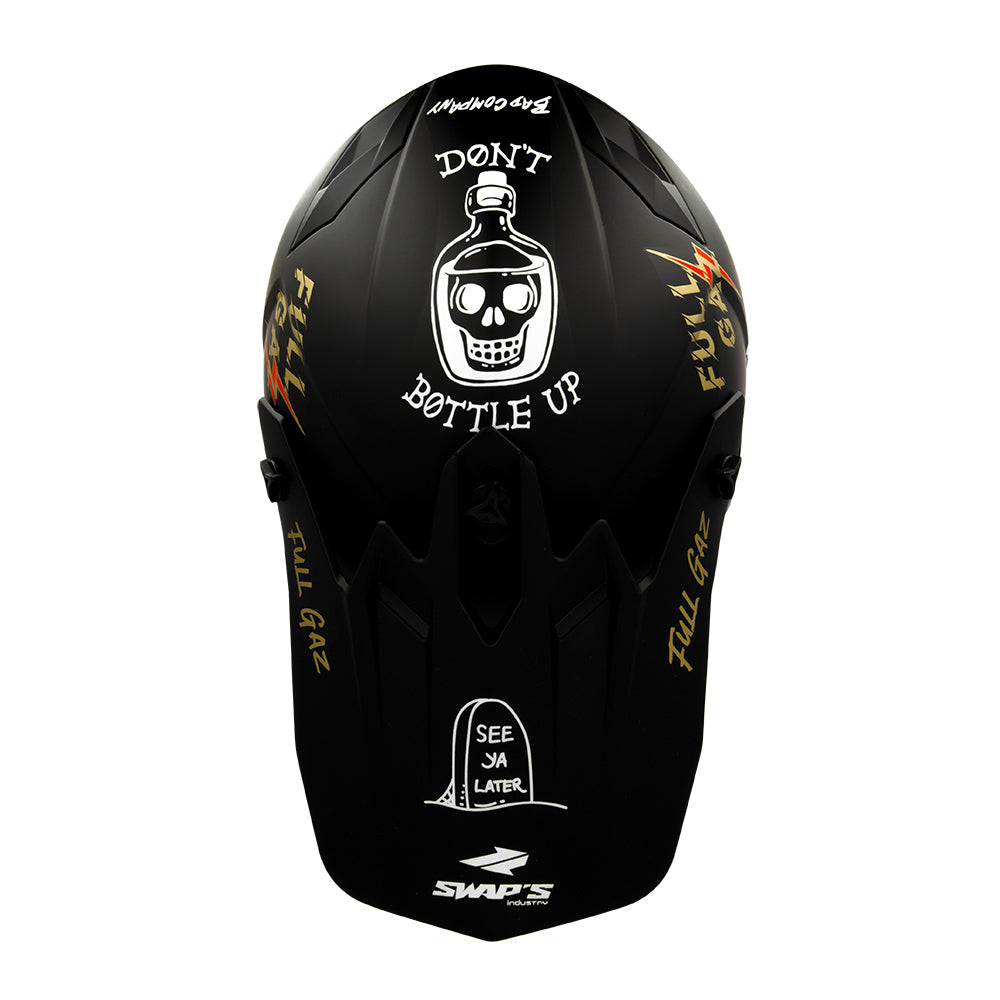 CASCO CROSS SWAP’S BLUR S818 NERO/ORO CON GRAFICHE