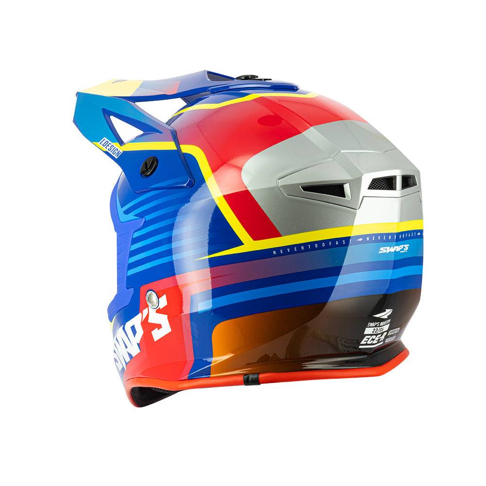 CASCO CROSS SWAP’S BLUR S818 BLU/ROSSO/GIALLO/ARANCIONE
