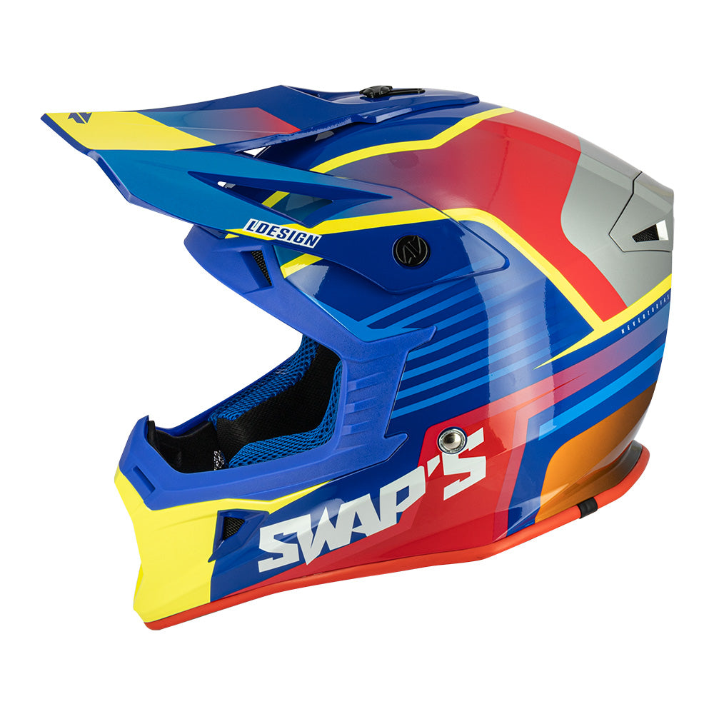 CASCO CROSS SWAP’S BLUR S818 BLU/ROSSO/GIALLO/ARANCIONE