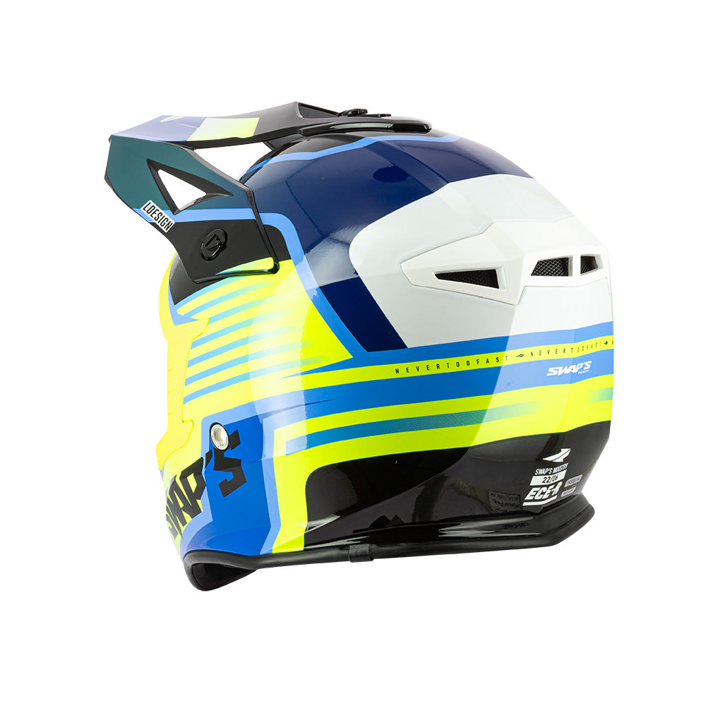 CASCO CROSS SWAP’S BLUR S818  GIALLO FLUO/BLU