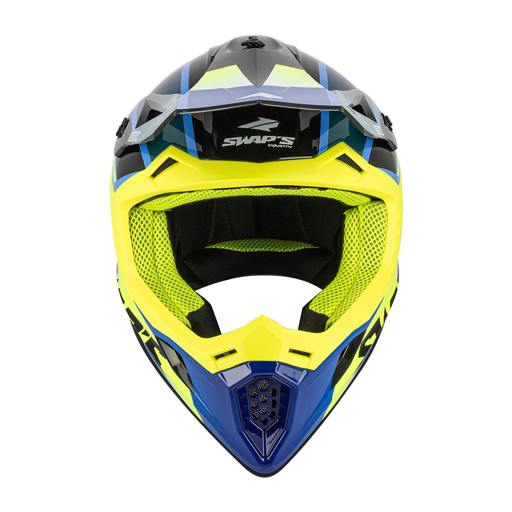 CASCO CROSS SWAP’S BLUR S818  GIALLO FLUO/BLU