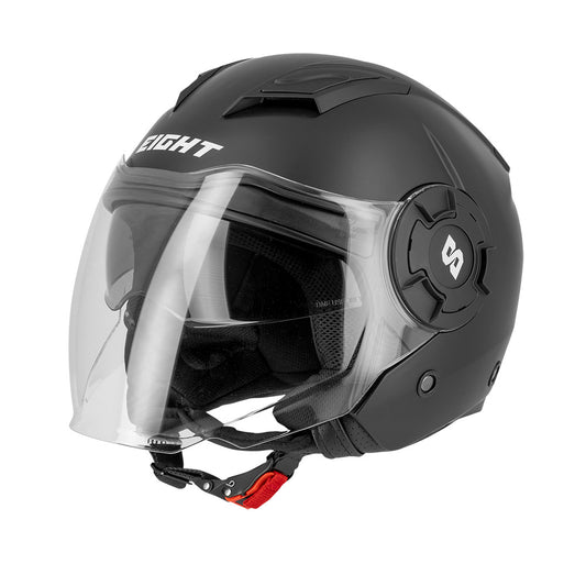 CASCO JET S749 EIGHT NERO OPACO CON VISIERA INTERNA “EASY MOVE”