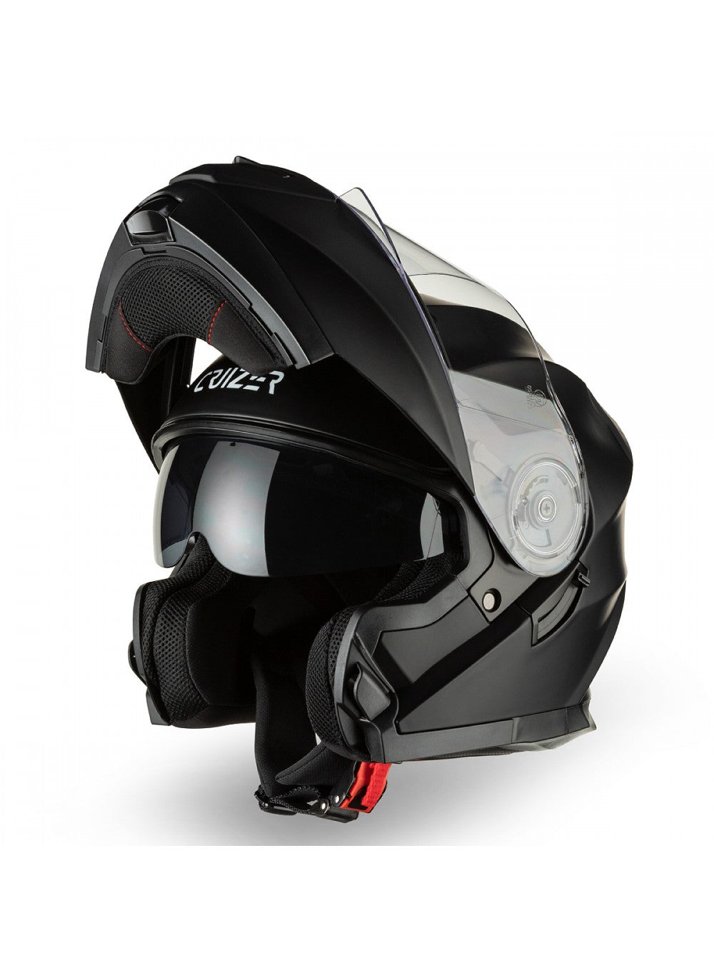 Cruizer Casco Moto Scooter Modulare Omologato Doppia Visiera Nero